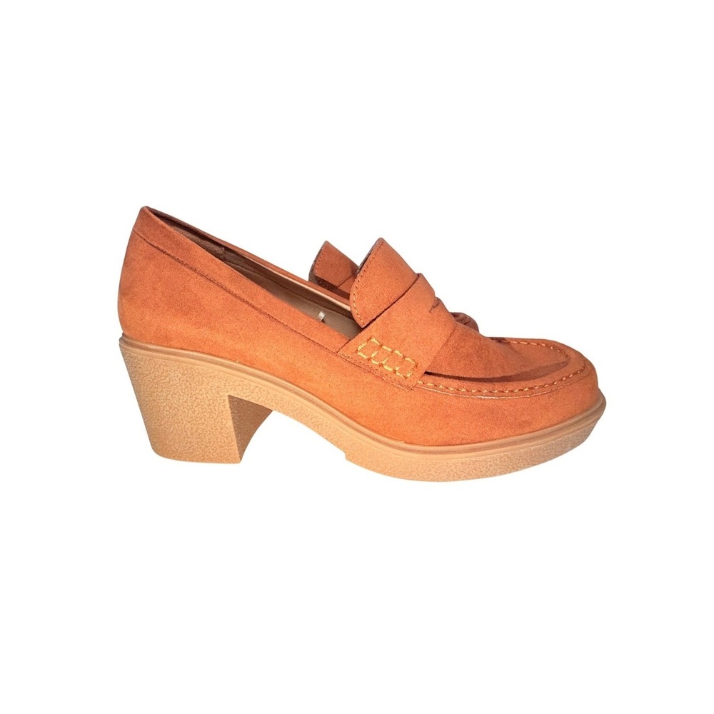 Torrid Penny Loafers Womens 10W Brown Faux Suede Platform Heels New